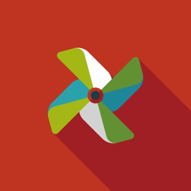 Uzun gölgeli yel değirmeni simgesi