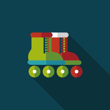 uzun gölge ile paten düz simgesi