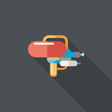 su tabancası ile uzun gölge düz simgesi