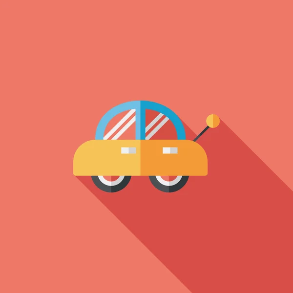 Toy car flat icon with long shadow — Stock Vector