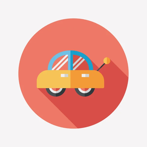 Zabawka samochód płaskie ikona z długi cień — Wektor stockowy