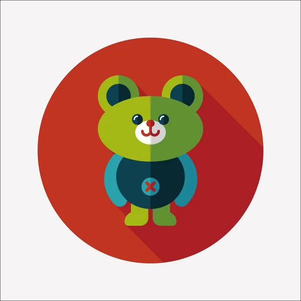 Medvídek ploché ikony s dlouhý stín — Stockový vektor
