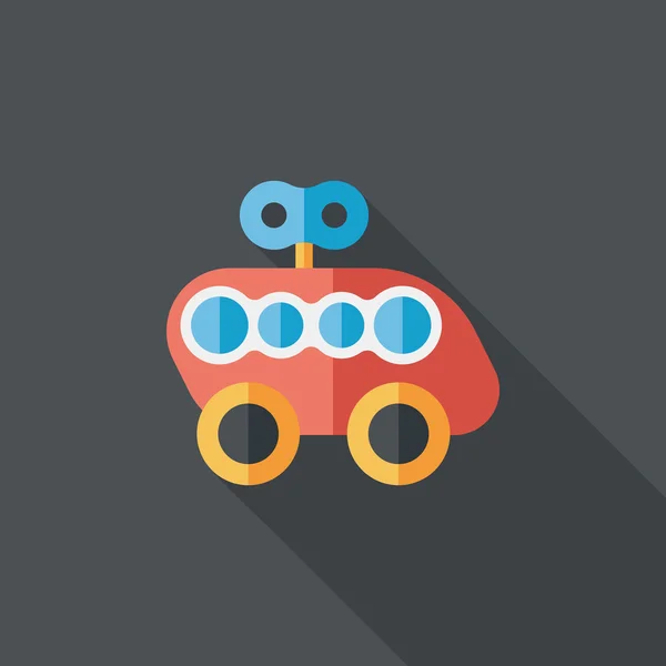 Икона игрушечного автомобиля с длинной тенью — стоковый вектор