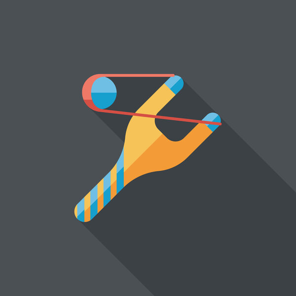slingshot flat icon with long shadow, eps10
