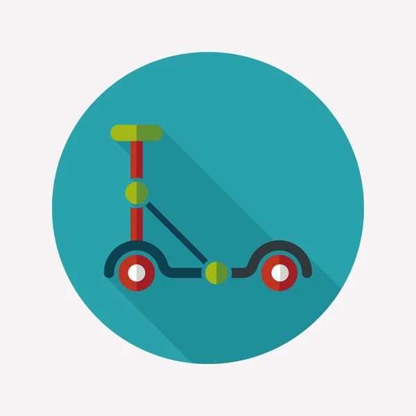 Scooter platte pictogram met lange schaduw — Stockvector