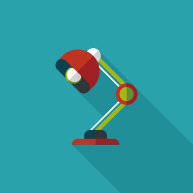 Uzun Gölge, eps10 ile masa lambası düz simgesi