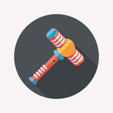 oyuncak çekiç düz simgesi ile uzun gölge, eps10