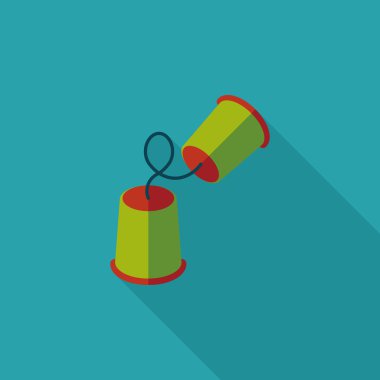 kağıt bardak düz simgesi ile uzun gölge, eps10 telefon