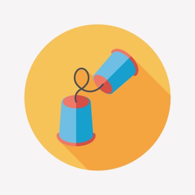 kağıt bardak düz simgesi ile uzun gölge, eps10 telefon