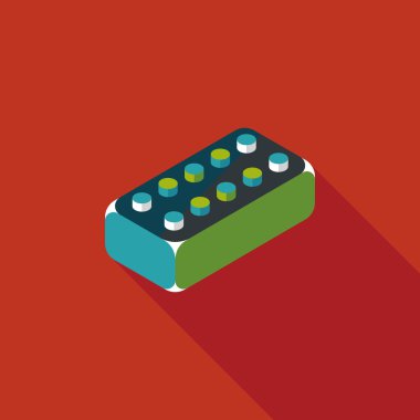 Uzun Gölge, eps10 ile tuğla oyuncak düz simgesi