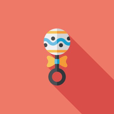 Bebek çıngırağı uzun gölge, eps 10 düz simgesiyle