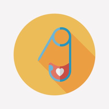 çengelli iğne ile uzun gölge, eps 10 düz simgesi