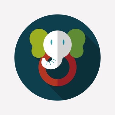 Uzun Gölge, eps10 ile fil oyuncak düz simgesi