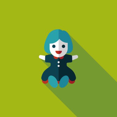 Uzun Gölge, eps 10 ile kız bebek oyuncak düz simgesi