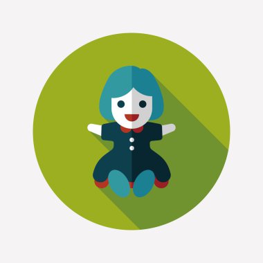 Uzun Gölge, eps 10 ile kız bebek oyuncak düz simgesi