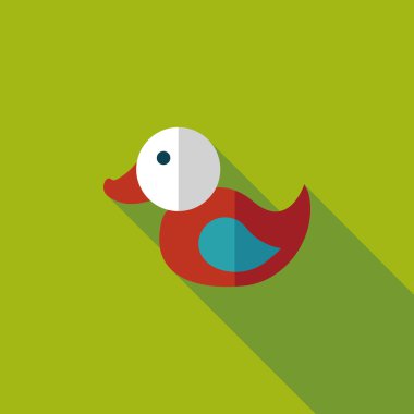 Uzun Gölge, eps 10 düz simge oyuncak ördek