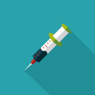 şırınga ile uzun gölge düz simgesi 