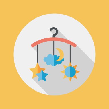 oyuncak uzun gölge, eps 10 düz simgesiyle asılı Bebek karyolası/beşik