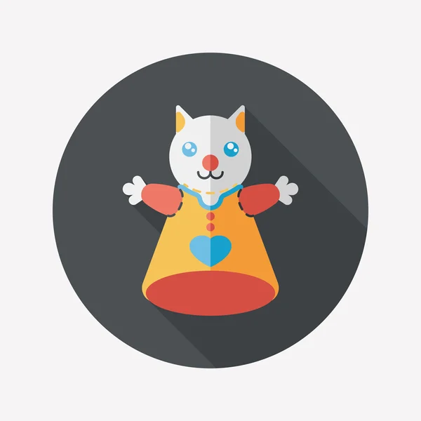 Marionnette à main chat icône plate avec ombre longue, eps10 — Image vectorielle