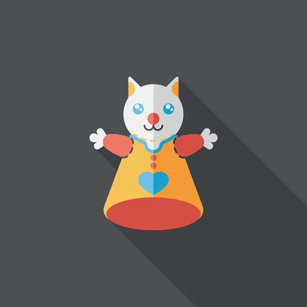 Marionnette à main chat icône plate avec ombre longue, eps10 — Image vectorielle