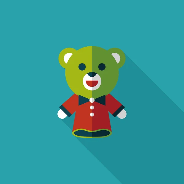 Medvěd maňáska ploché ikony s dlouhý stín, eps10 — Stockový vektor