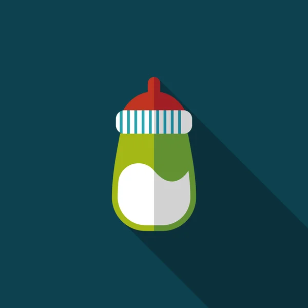 Baby bottle flat ikonen med långa skugga, eps 10 — Stock vektor