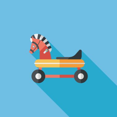 Uzun Gölge, eps10 ile at oyuncak araba düz simgesi