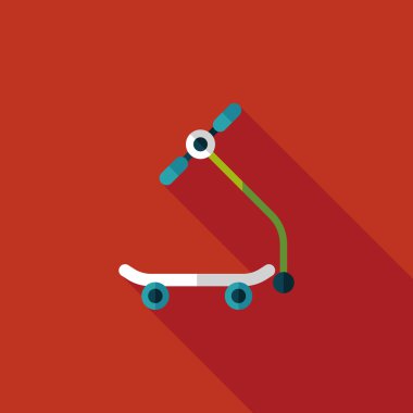 Scooter uzun gölge düz simgesi