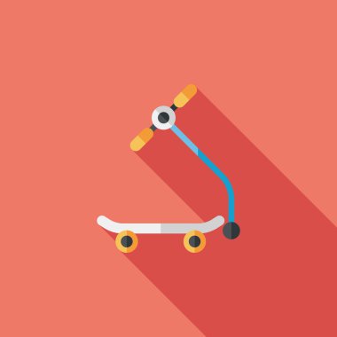 Scooter uzun gölge düz simgesi