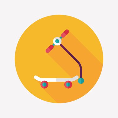 Scooter uzun gölge düz simgesi