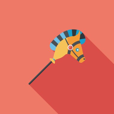 oyuncak at düz simgesi ile uzun gölge, eps10