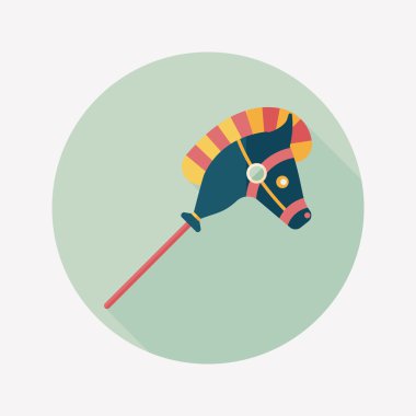 oyuncak at düz simgesi ile uzun gölge, eps10