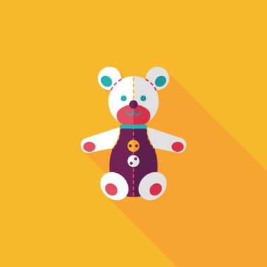 oyuncak ayı uzun gölge düz simgesi