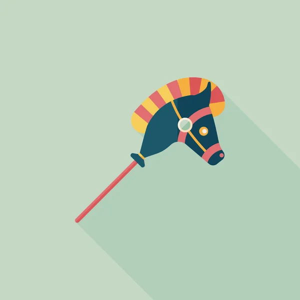 Leksak häst flat ikonen med långa skugga, eps10 — Stock vektor