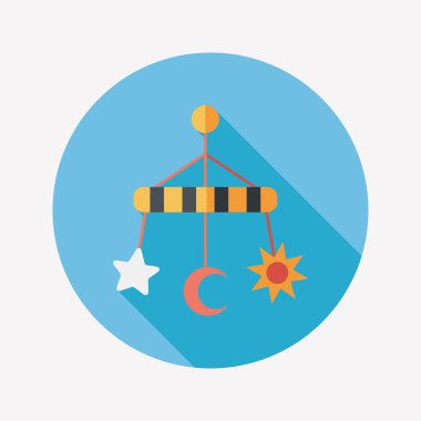 oyuncak uzun gölge, eps 10 düz simgesiyle asılı Bebek karyolası/beşik
