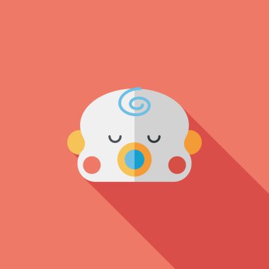 bebek çocuk düz simgesi ile uzun gölge