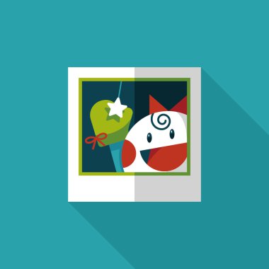 Uzun Gölge, eps10 ile yeni doğan fotoğraf düz simgesi