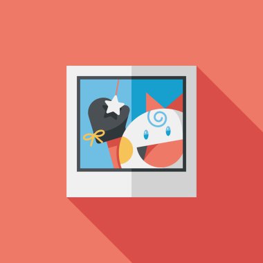 Uzun Gölge, eps10 ile yeni doğan fotoğraf düz simgesi