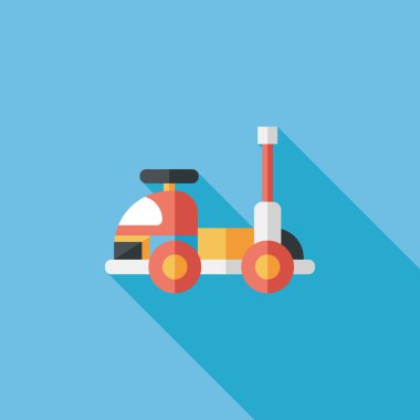 oyuncak araba uzun gölge düz simgesiyle