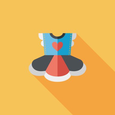 Çocuk elbise düz simgesi ile uzun gölge, eps10