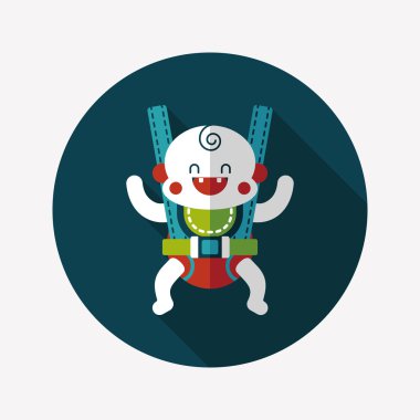 Bebek uzun gölge düz simgesi