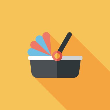 Bebek beşik yatak düz simgesiyle uzun gölge, eps10