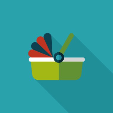 Bebek beşik yatak düz simgesiyle uzun gölge, eps10