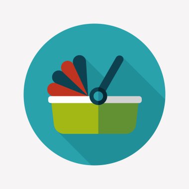 Bebek beşik yatak düz simgesiyle uzun gölge, eps10