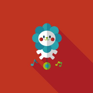 Uzun Gölge, eps10 ile aslan oyuncak düz simgesi