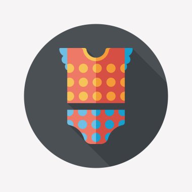 Bebek Giyim uzun gölge, eps 10 düz simgesiyle