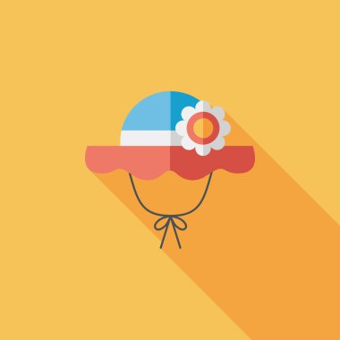 kadın şapka uzun gölge düz simgesiyle