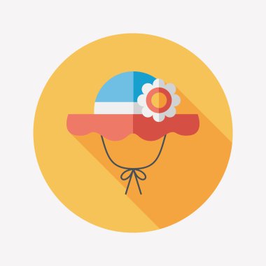 kadın şapka uzun gölge düz simgesiyle