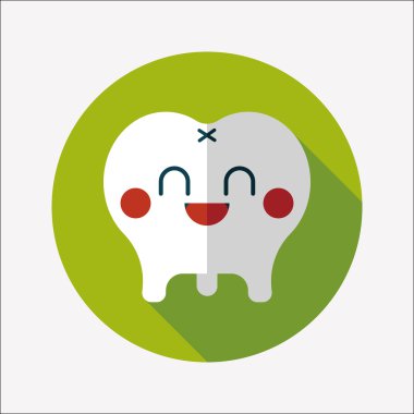 uzun gölgeler ile diş düz stil simgesi