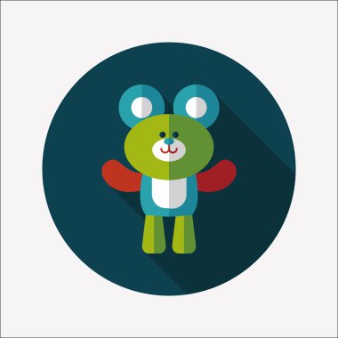 oyuncak ayı uzun gölge düz simgesi